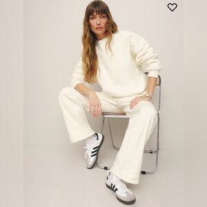 NWT! Reformation Wide Legged Sweatpant in Vintage White XS